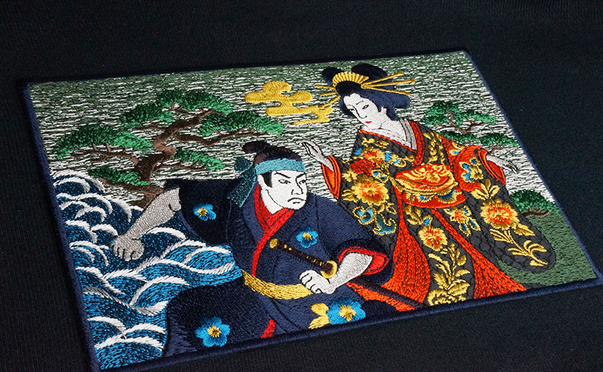 ミシン刺繍　助六