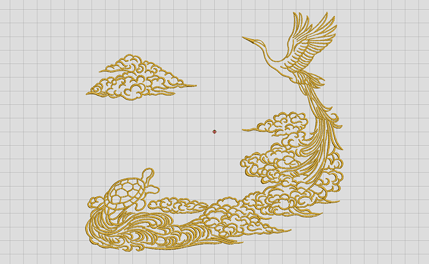 刺繍データ　一筆書き