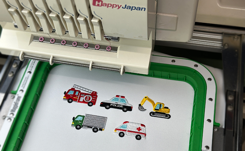 刺繍データ 働く車